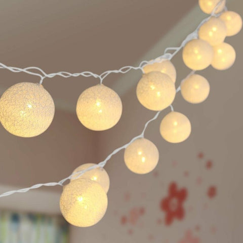 Cotton Plug-in 3 ft. 20-Light Paper Lantern